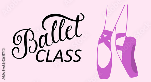 Ballet class logo calligraphy design. Vector lettering.
