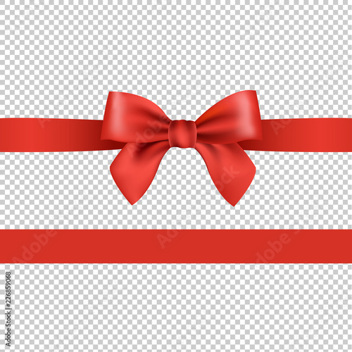 Red Bow Isolated Transparent Background