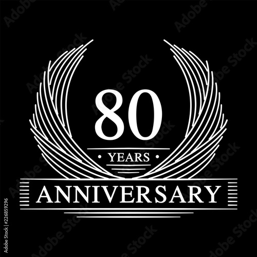 80 years design template. 80th anniversary. Vector and illustration. 
