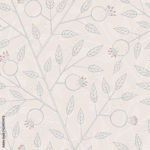 Seamless pattern with abstract pomegranates