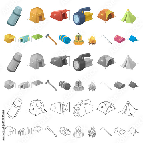 Different kinds of tents cartoon icons in set collection for design. Temporary shelter and housing vector symbol stock web illustration.