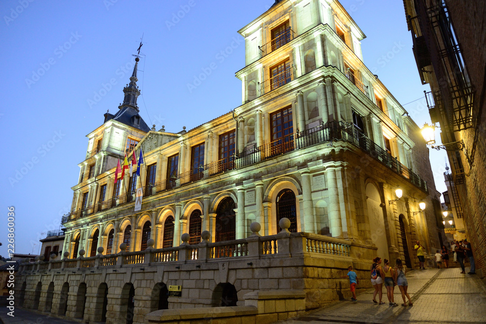 Toledo, Spain - September 24, 2018: Building of the City Council of Toledo.