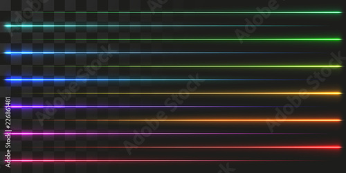 linear energy beams set. vector illustration of lasers