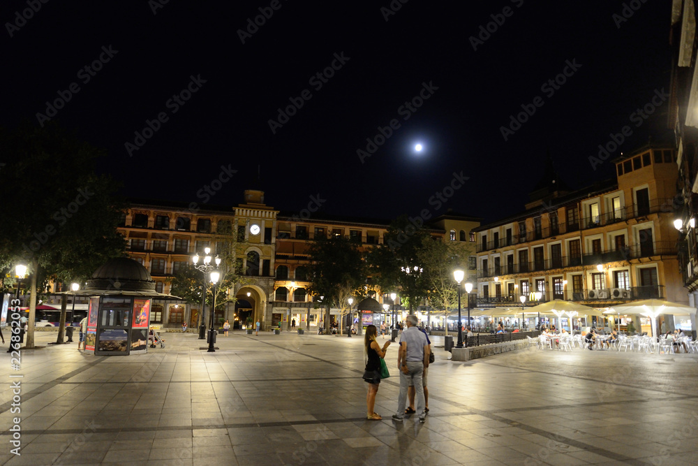 Toledo, Spain - September 24, 2018: Plaza de Zocodover in the city of Toledo.