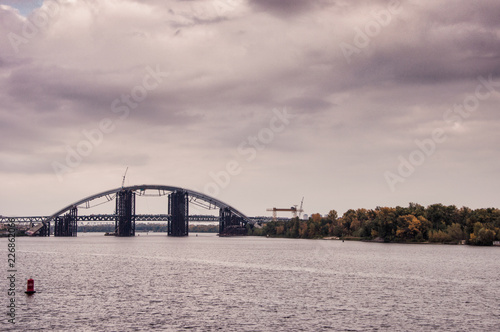 Podilsko-Voskresensky Bridge in Kyiv Ukraine 2018 photo