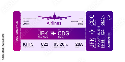 Violet boarding pass