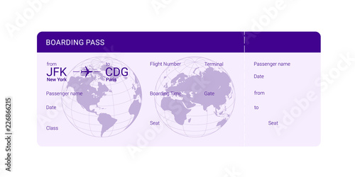 Violet boarding pass