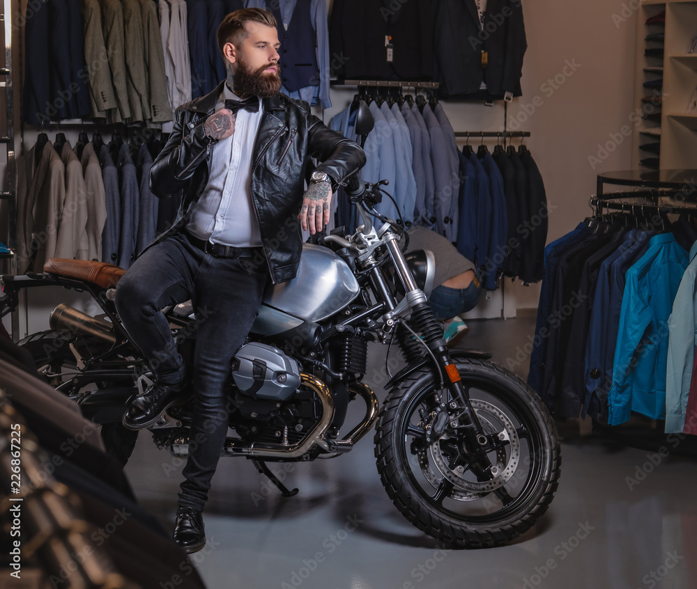 A Man in Black Leather Jacket Sitting Beside the Motorbike · Free Stock  Photo