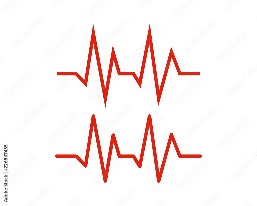 Line Art Care Heartbeat Sign Symbol Icon Logo vector