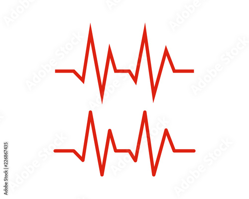 Line Art Care Heartbeat Sign Symbol Icon Logo vector