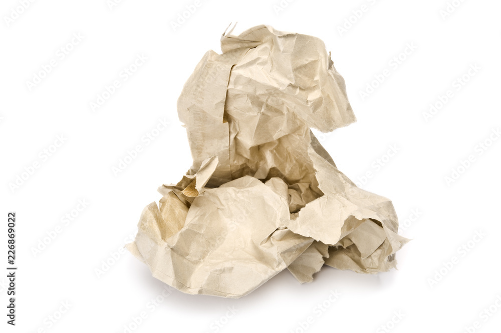 Crumpled paper on white background. Crumpled paper on white background.