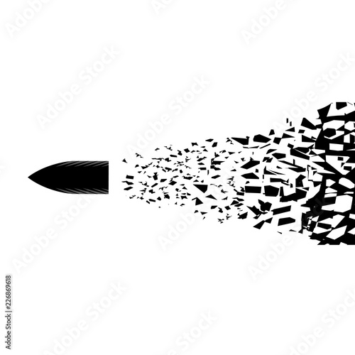 Metal Bullet Silhouette with Particles