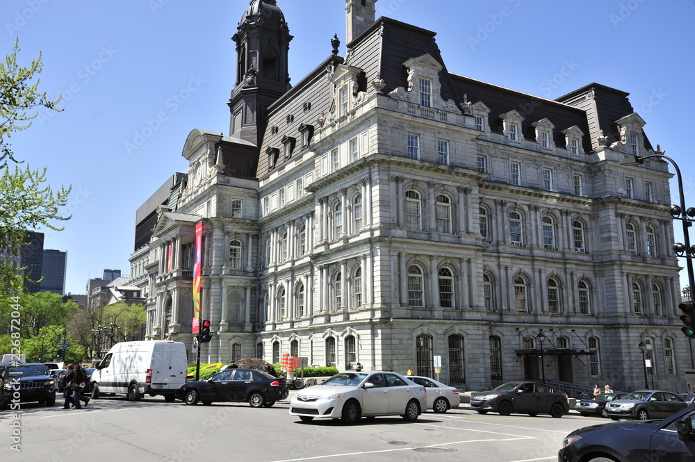 The Hotel de Ville (City Hall) at Place Jacques Cartier in Montreal