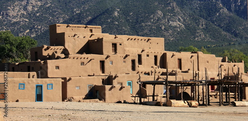 View on Taos Pueblo in New Mexico USA photo