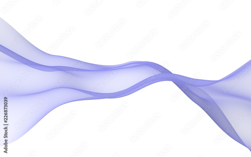 Abstract pink wave. Bright pink ribbon on white background. Pink scarf. Abstract smoke. Raster air background. Vertical image orientation. 3D illustration