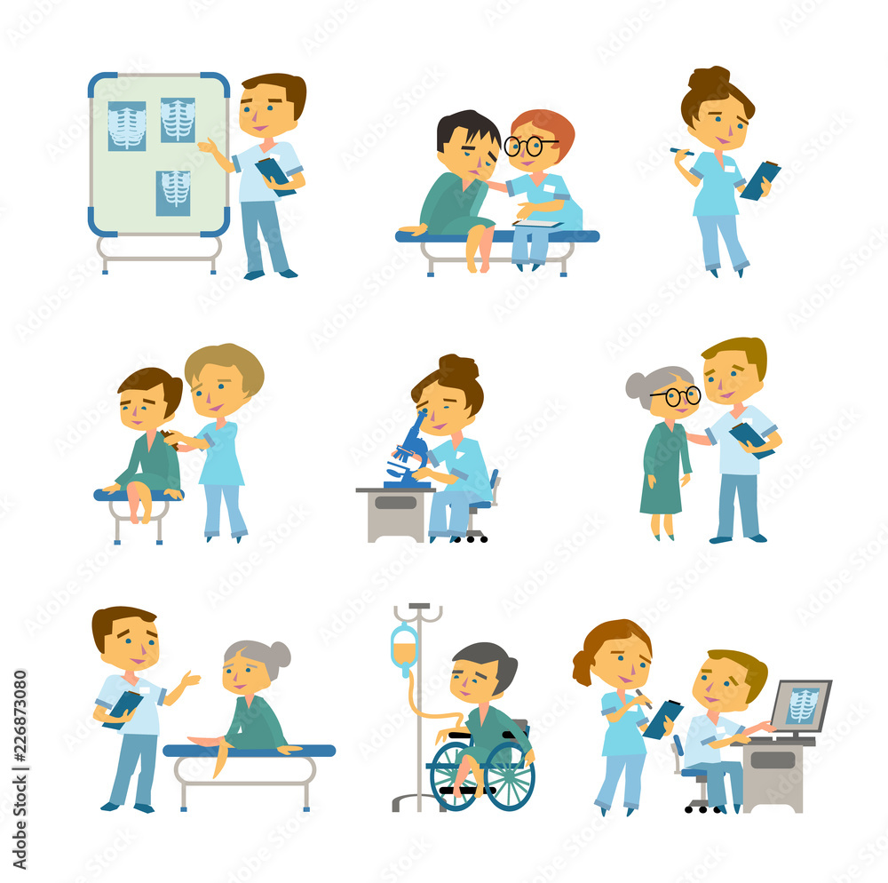 Patient at the doctor s office. Vector medicine illustration. Patient at the doctor s office. Vector medicine illustration.