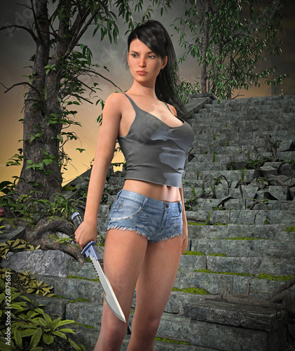 Beautiful Woman Jungle Explorer