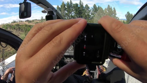 Using action camera in helicopter cockpit, POV