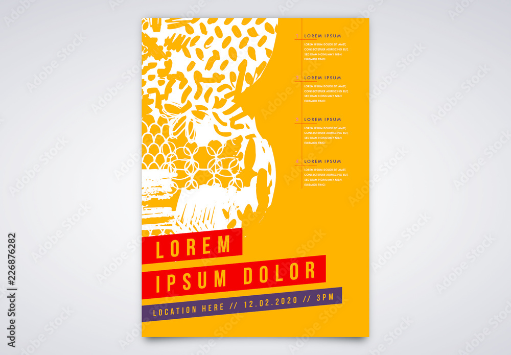 Event Poster Layout with Abstract Shapes Stock Template | Adobe Stock