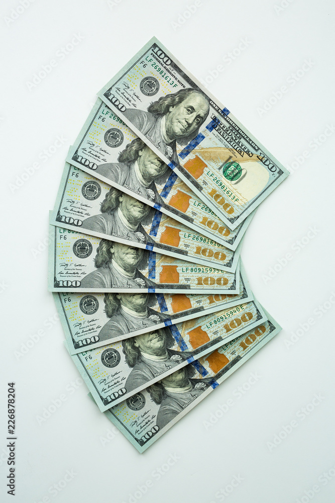 United States Currency Cash Money on White Background United States Currency Cash Money on White Background