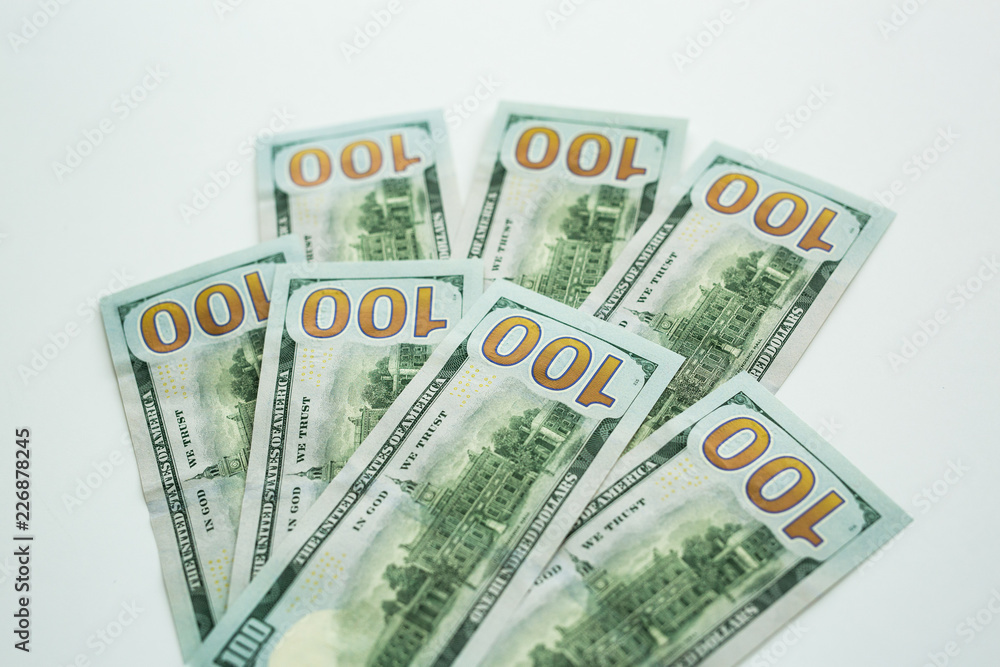 United States Currency Cash Money on White Background United States Currency Cash Money on White Background