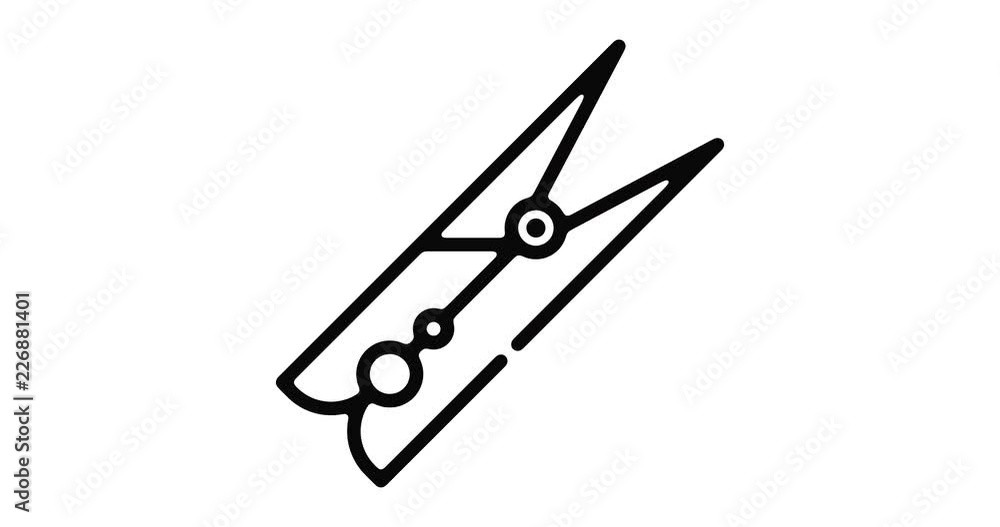 Clothes pegs line icon motion graphic animation with alpha channel. Clothes pegs line icon motion graphic animation with alpha channel.