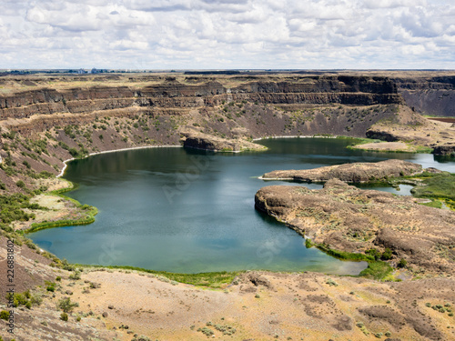 Dry Falls  a site of dried Ice Age giant waterfall in Washington state  USA