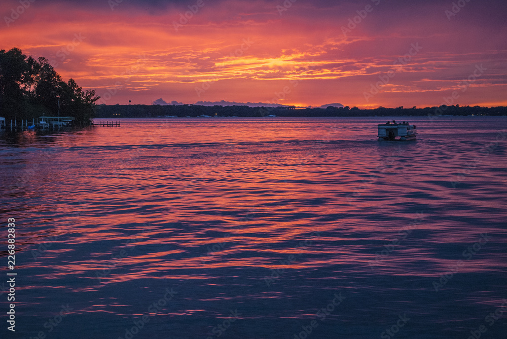 Lake Okoboji at Sunset with Stormy Skies