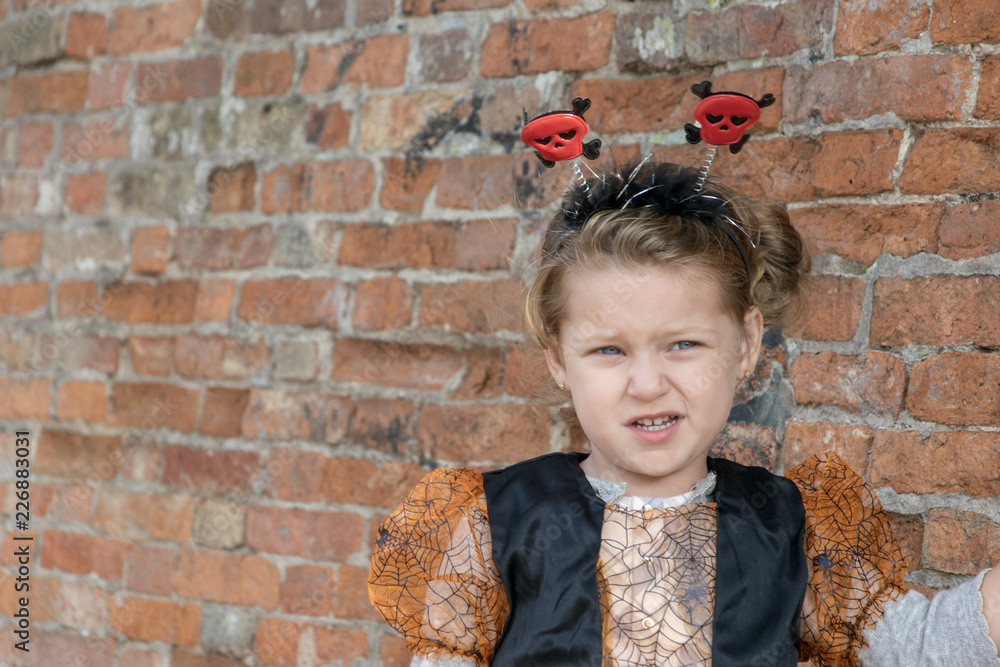 Little girl dressed up for Halloween in Venice italy Little girl dressed up for Halloween in Venice italy