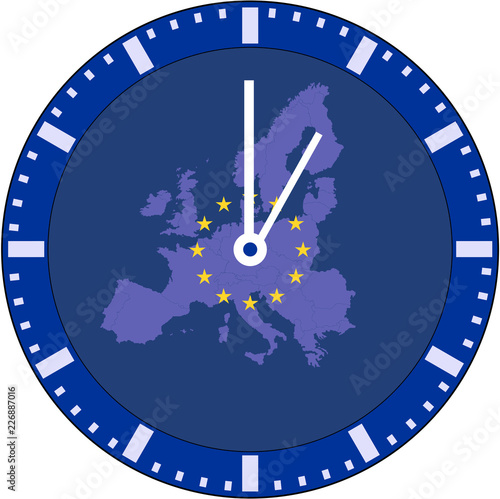 Symbolische Uhr für Zeitumstellung in Europa