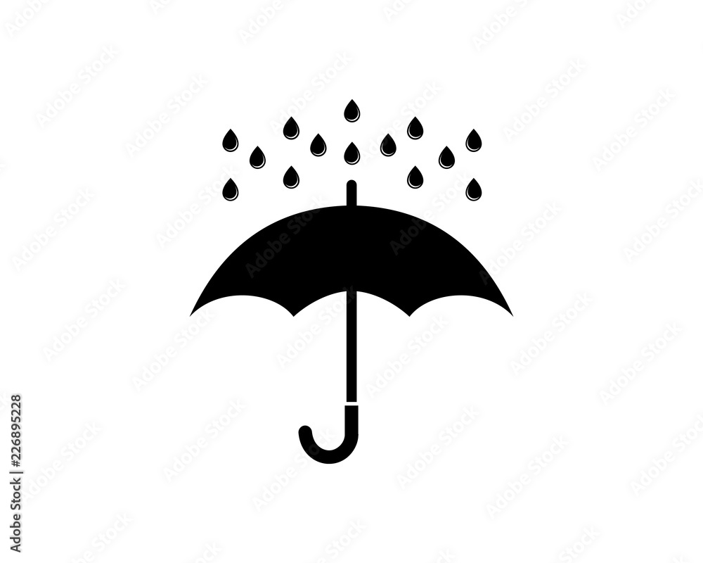 Shelter from Rainwater with an Umbrella Sign Symbol Icon Logo Vector Shelter from Rainwater with an Umbrella Sign Symbol Icon Logo Vector