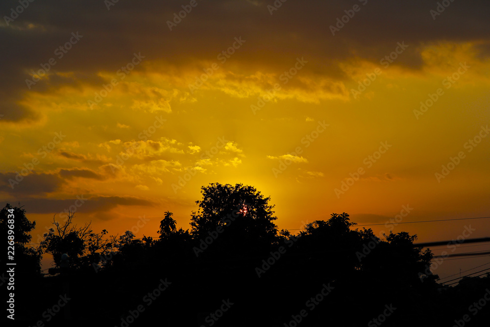 sunset with beautiful clouds in yogyakarta sunset with beautiful clouds in yogyakarta