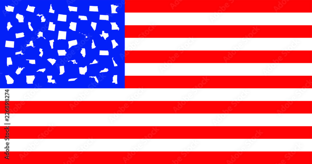 Naklejka premium USA Flag with states