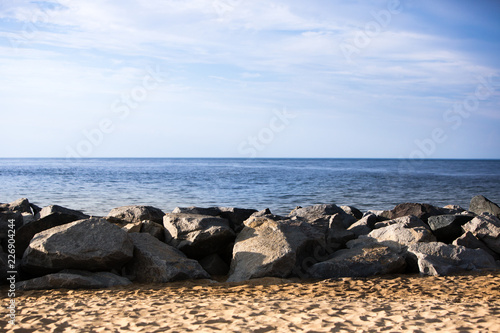 beach rock jetty Atlantic Ocean