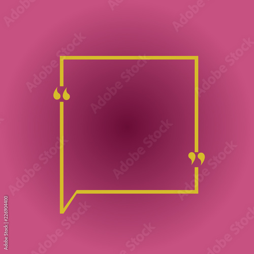 Flat design business Vector Illustration concept copy text for esp Web banners promotional material mock up template. Blank Square Border Outline Quote Bubble with Quotation Mark Punctuation