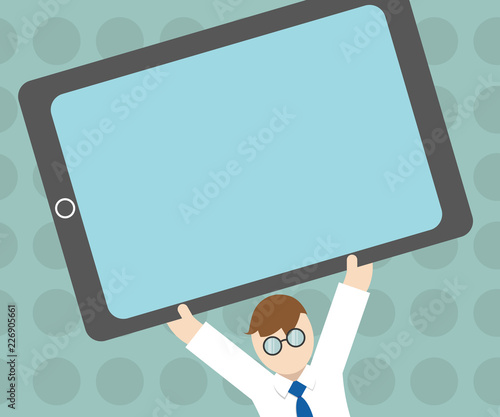 Flat design business vector illustration concept. Business ad for website and promotion banners empty social media copy space text for your own texts. Template art esp isolated.