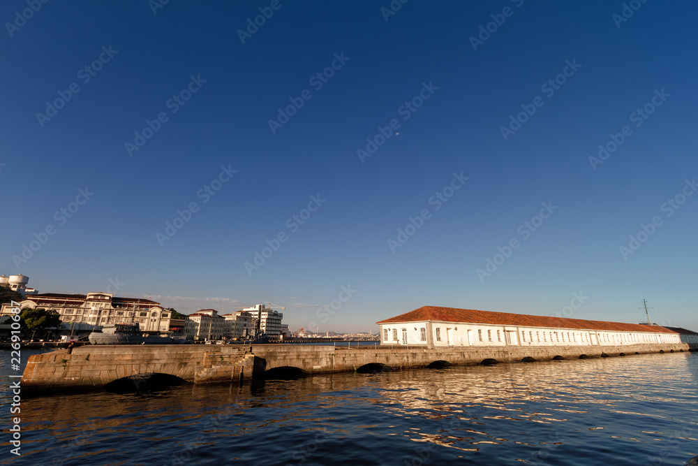 Building of the Naval Museum of Brazil during sunset in the port area of Rio de Janeiro, Brazil