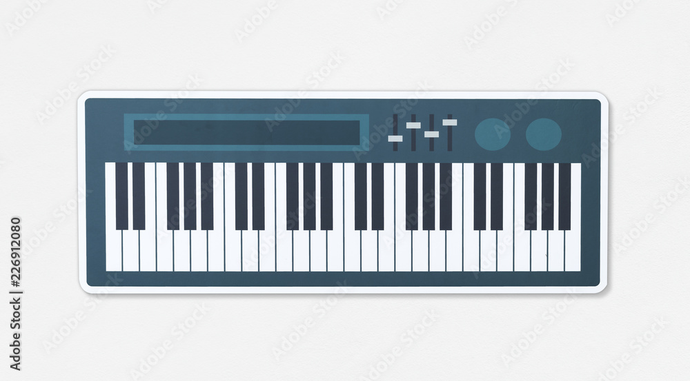 Fototapeta premium Electronic keyboard musical instrument icon illustration