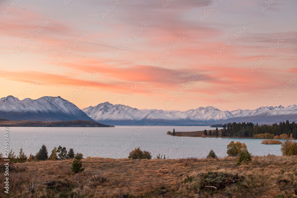 Wide of Lake tekapo view in New Zealand Stock Photo | Adobe Stock