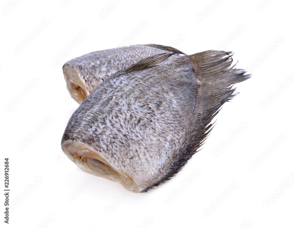 marinated Gourami fish (one-sun) on white background marinated Gourami fish (one-sun) on white background