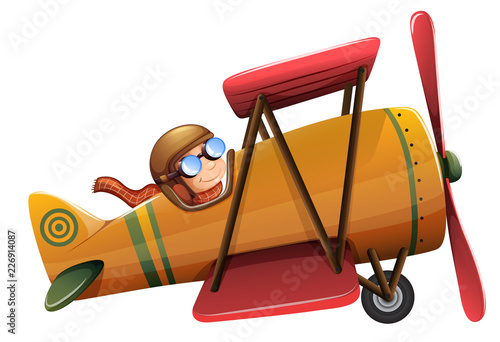 A man ride classic aircraft