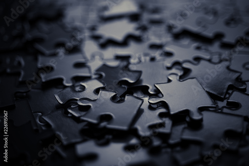 Canvas Print Bunch of Pieces of the puzzle
