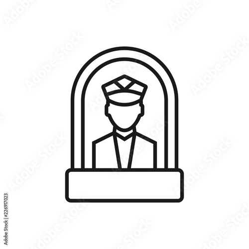 Passport control officer linear icon. Thin line illustration. Border protection service. Contour symbol. Vector isolated outline drawing. Editable stroke