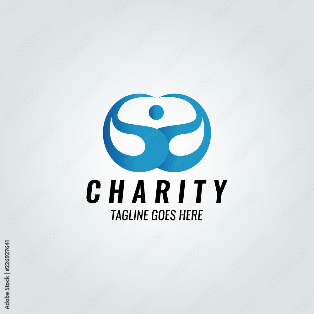 Charity logo design template. Vector illustration Charity logo design template. Vector illustration