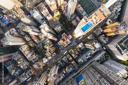 Top view of Building in Hong Kong © leungchopan