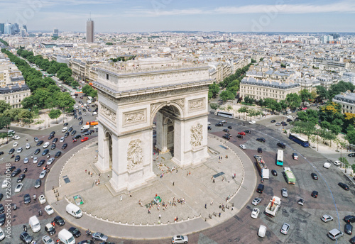 Aerial view of Arc of Triumph, Paris