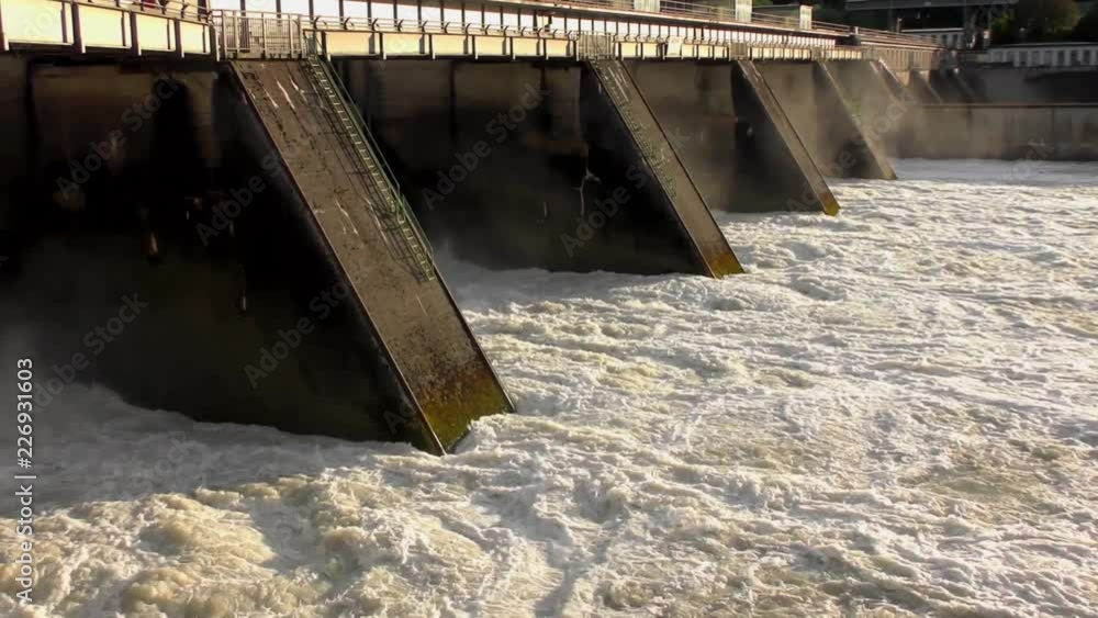 Spillway of the Passau-Ingling hydroelectric dam in Passau, Bayern, Germany Spillway of the Passau-Ingling hydroelectric dam in Passau, Bayern, Germany