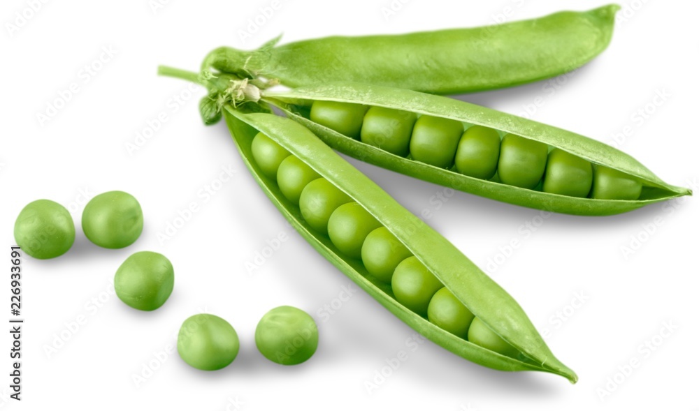 Green Peas in Pods - obrazy, fototapety, plakaty 