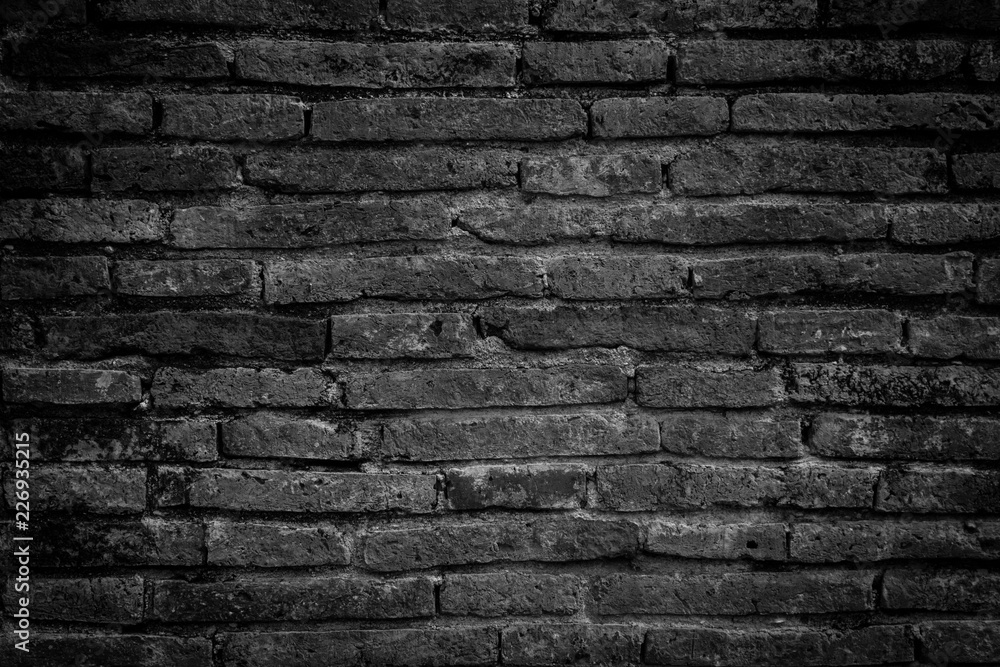 Fototapeta premium Old brick wall black and white tone
