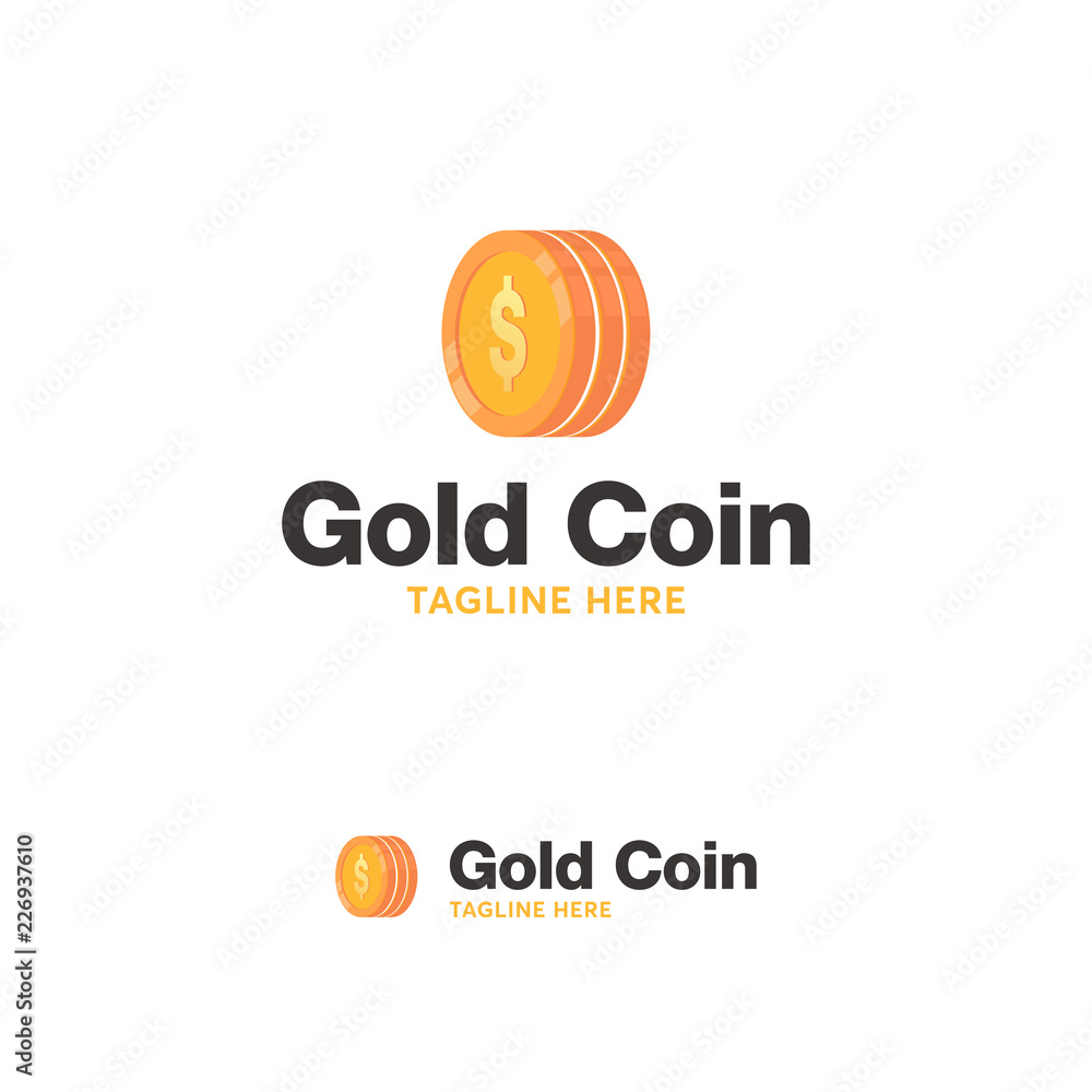 Gold Coin logo designs concept vector, Money  logo template